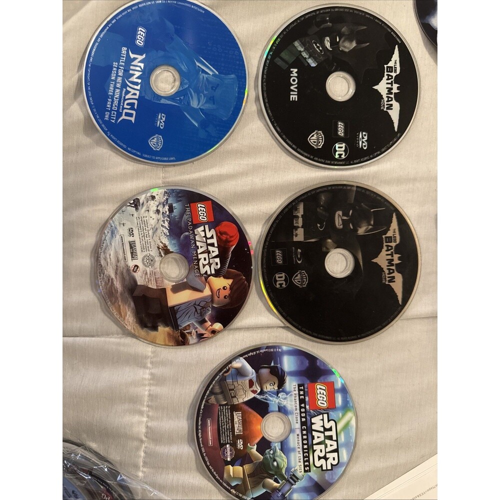 5 Lego DVD Lot No Case